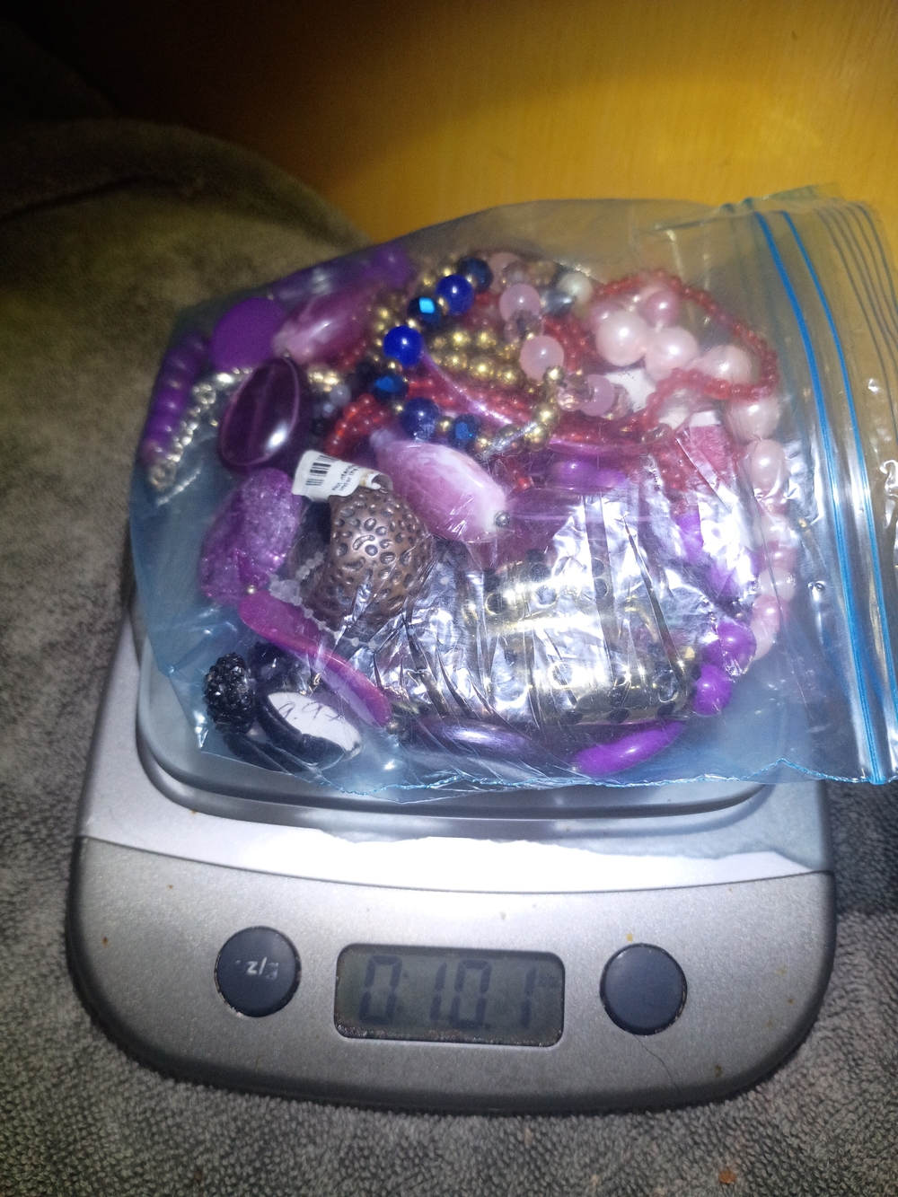 Mixed Pink & Purple Beaded Jewelry Lot